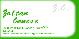 zoltan oancse business card